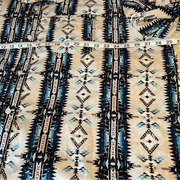 Panhandle Performance Aztec Print Western Short Sleeve Button Shirt Men’s Sz XXL - Picture 9 of 10